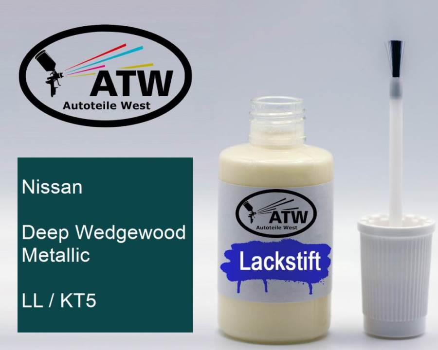 Nissan, Deep Wedgewood Metallic, LL / KT5: 20ml Lackstift, von ATW Autoteile West.